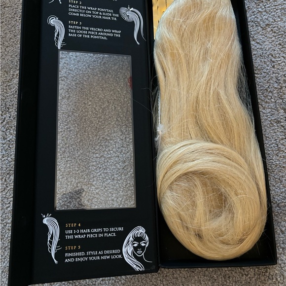 FOXY LOCKS HOLLYWOOD BLONDE - WRAP PONYTAIL CLIP IN HAIR EXTENSIONS 22 INCH - Picture 7 of 7